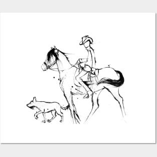 Country By Heart - Cowboy with his horse and dog Posters and Art